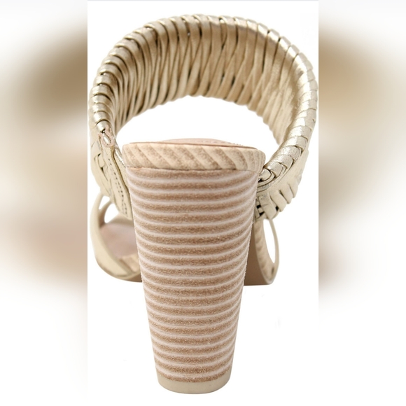 NWT CHARLES DAVID "HORATIO" Boho-Chic Woven Leather Sandal, Light Gold size 9.5 - Picture 12 of 14